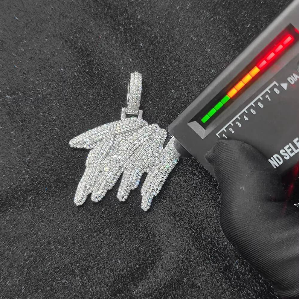 NUOYA 925 Silver Custom Letter Pendant Micro Pave VVS Moissanite Stones Iced Out Hip Hop Jewelry for Men Women