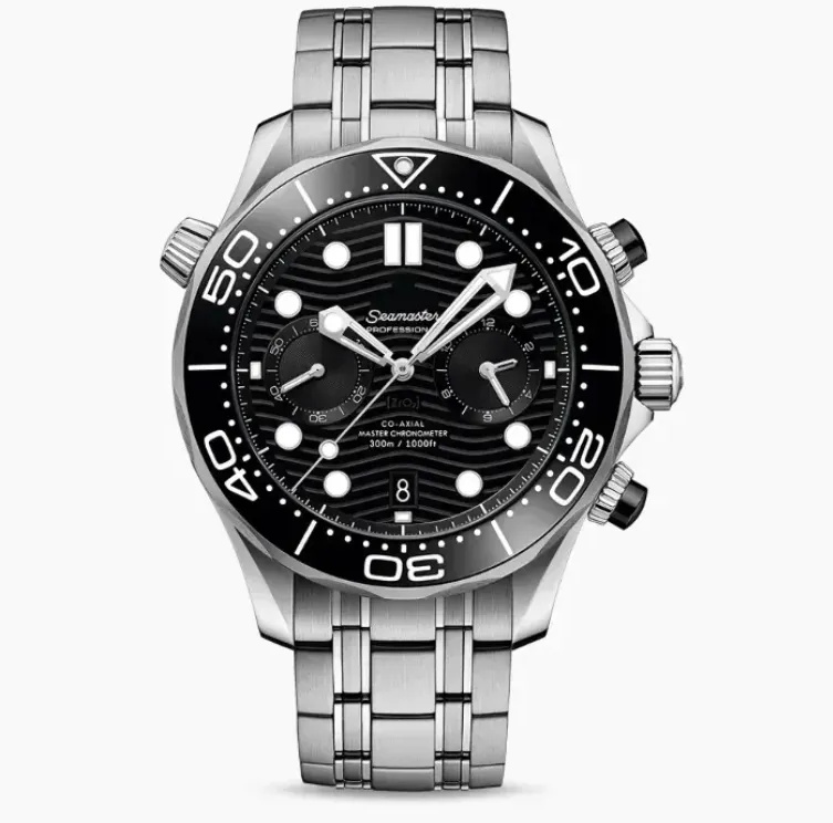 AAAAA Sea master 007 Professional Stainless Steel Wrist Watches for Men speed master Mens Watches All Dial Work Quartz Watch Stopwatch 300 omgs-013