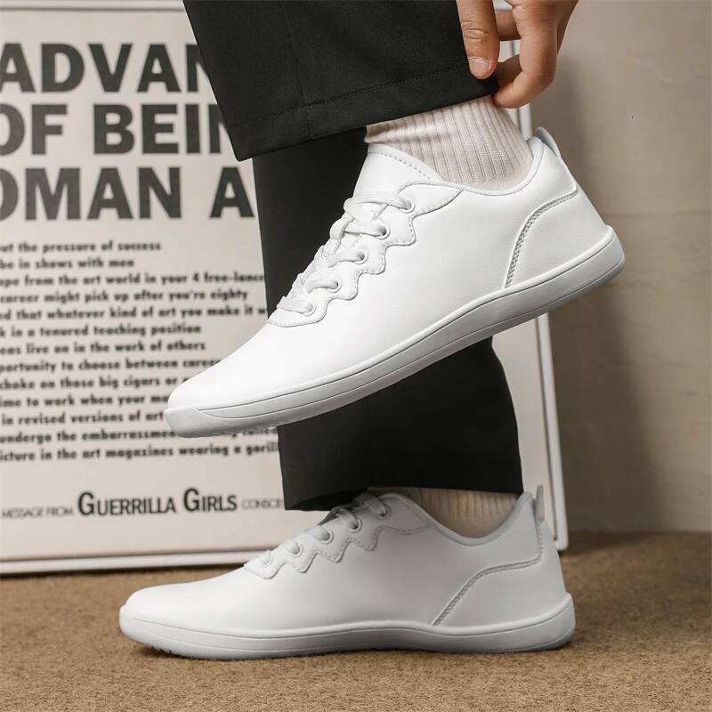 Men's Vulcanized Comfortable Wide Toe Barefoot Zero Drop Minimalist Sneakers Unisex Lace Up Non Slip Walking Shoes ddmysaturn