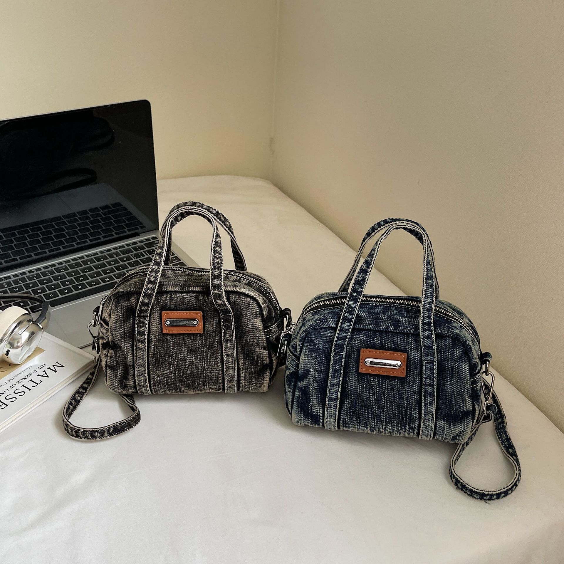 Autumn New Designer Bag Korean Style Denim Small Square Bag Color Block Niche Fashion Handbag Women s Shoulder Bag Pillow Bag