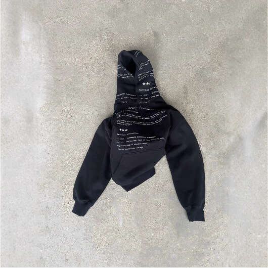 New Hoodie Long Hooded Printed Unisex Zipper Sweatshirt Jacket