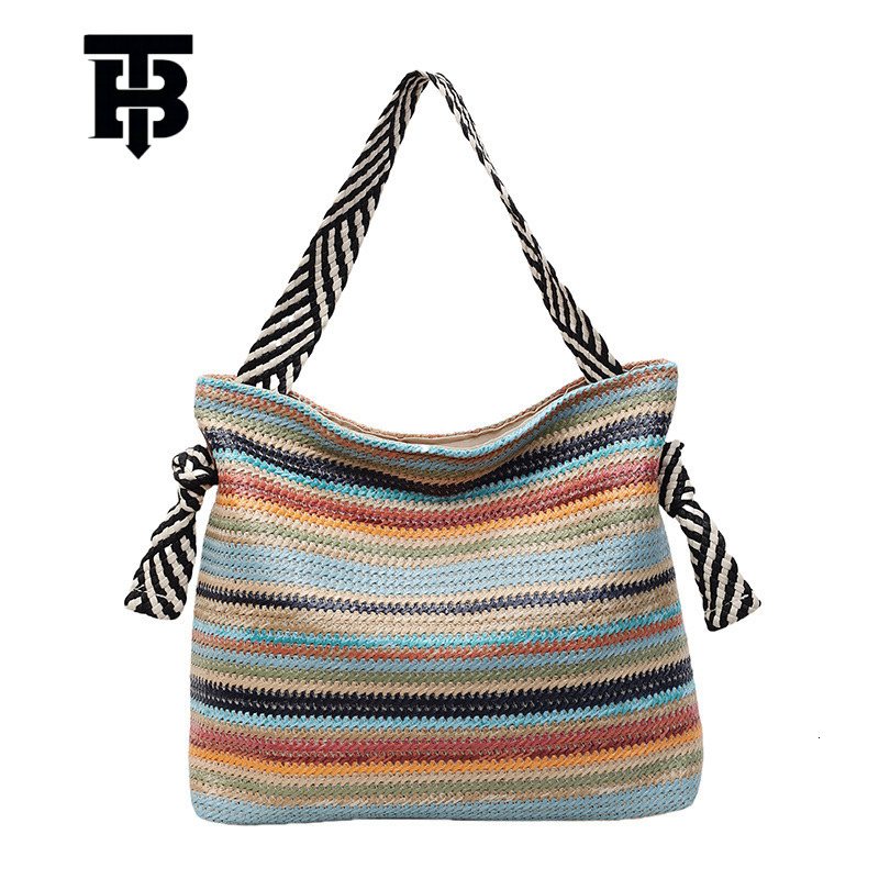 TB Designer s bag BHULAMTE Large Capacity Woven Bag 2025 New Style Straw Shoulder Bag Beach Vacation Stylish Underarm Bag Large Capacity Bucket Bag