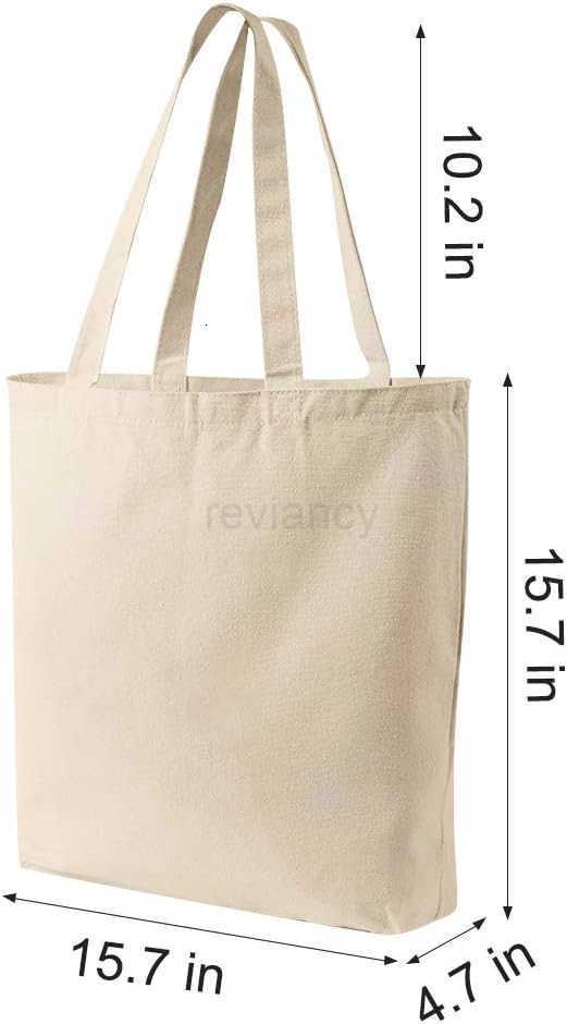 Canvas Tote Bags 2 Pcs MultiPurpose Reusable Bags Perfect for Grocery Shoppping DIY GiftsW250904