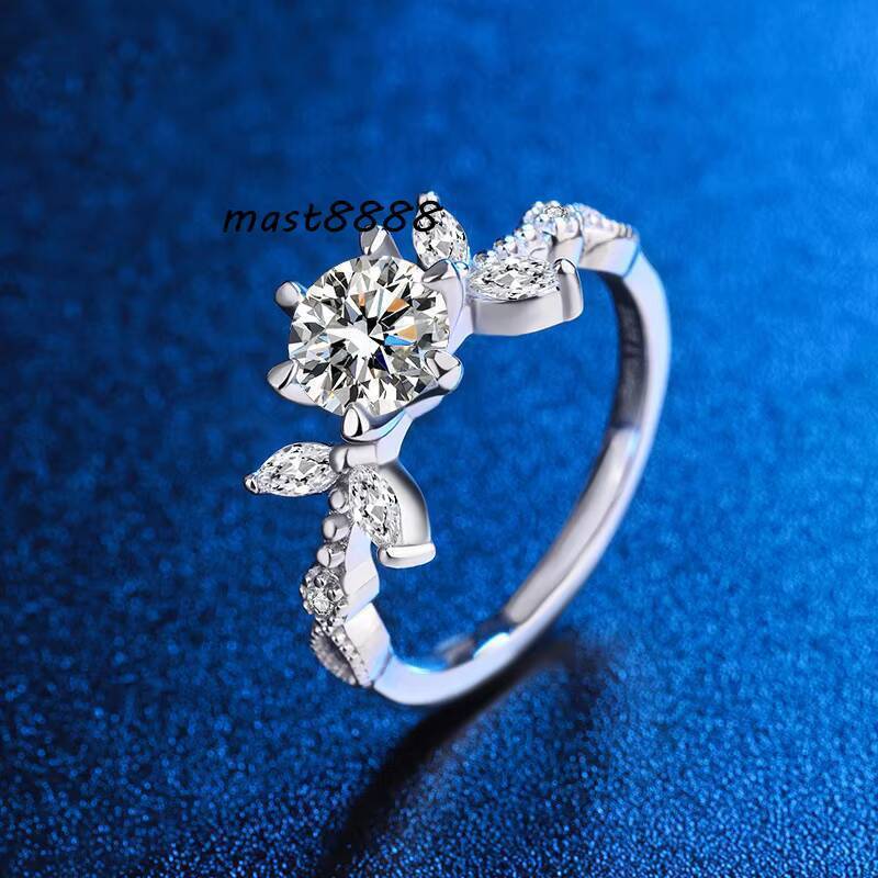 Fashion Ladies Jewelry for Women Moissanite Wedding Engagement Diamond Silver Wholesale Ring
