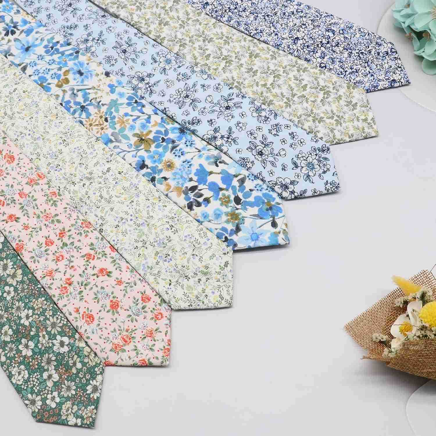 Tie for Men Cotton Vintage Floral Mens Neckties 256 Skinny Ties for Men Accessory Wedding Formal Casual PartyW250903