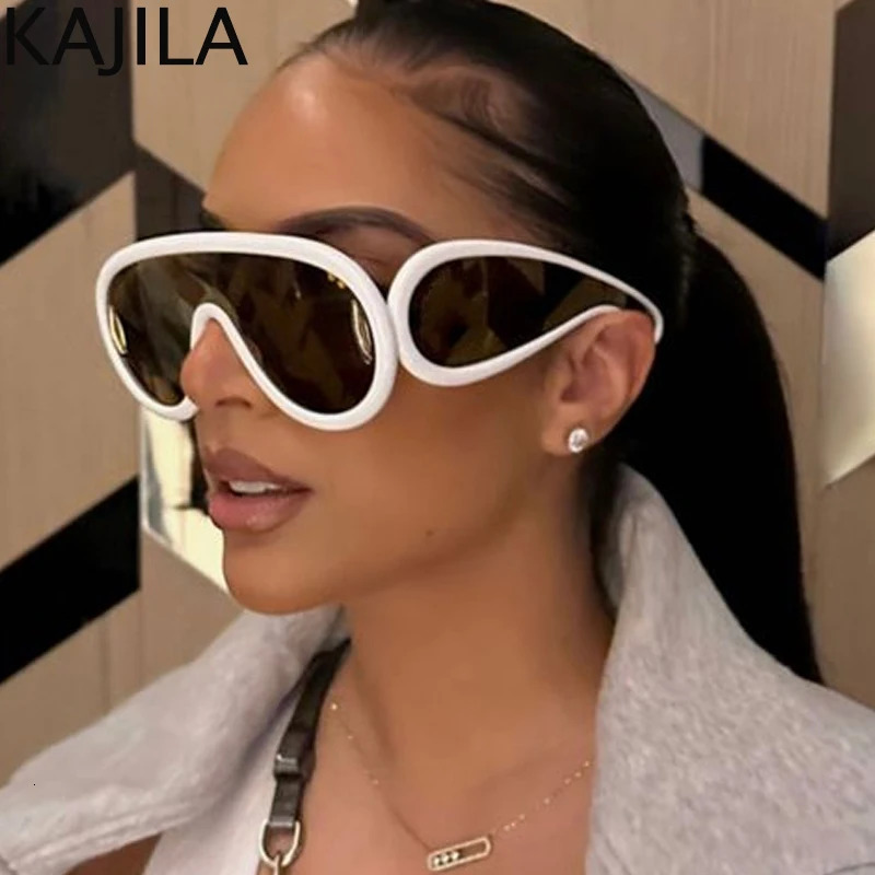 Oversized Wave Mask OnePiece Sunglasses Women Y2K Punk Sports Sun Glasses for Lady Steampunk Eyewear Goggle 250903
