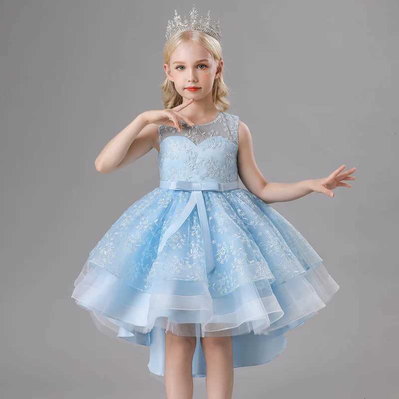 M1243 Girls Party Princess Ball Dress Kids Girl Tailing Dresses For Wedding Birthday Ceremony Baby Girl Gown Z250904