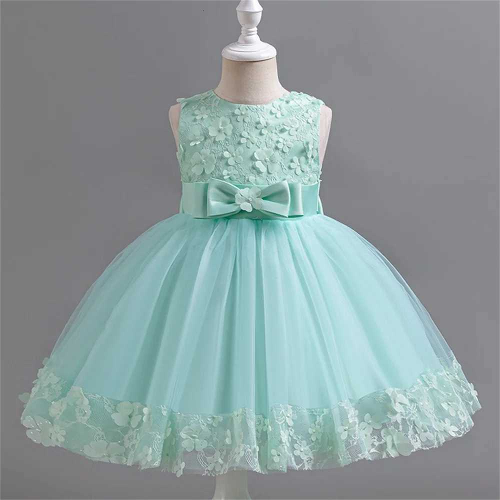 Girls Dress 2024 New Girls Butterfly Bow Princess Dress Fashion Sleeveless Mesh Dress Banquet Performance Evening Dresses Z250904
