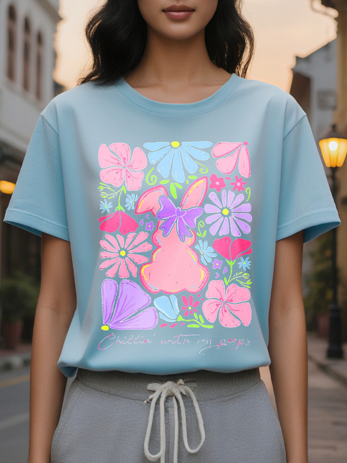 European And American Style Printed Women's T-Shirt Top