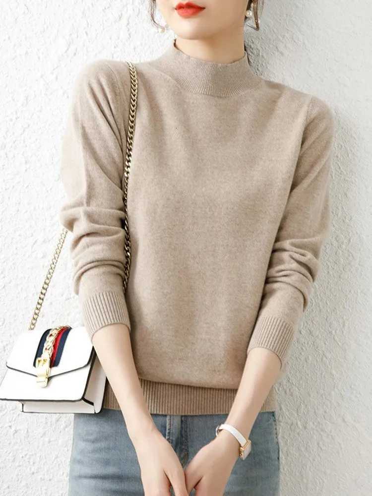 Autumn Winter Bottom Sweaters Women Fashion Chic Turtleneck Pullover Slim Long Sleeve Knitted Jumpers Soft Warm Pull Femme Top M250904