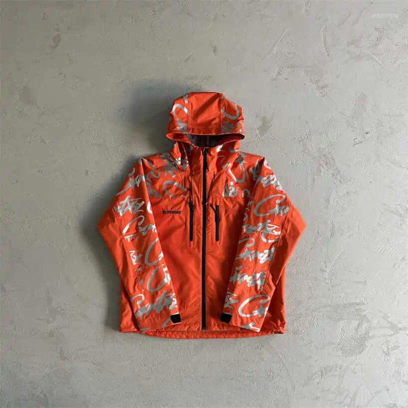 Men's Jackets Reflective Windproof Jaet Youth Faion Teenagers All Seasons Long Sve Zipper Closure Hooded Coat UKDRIPDRILL