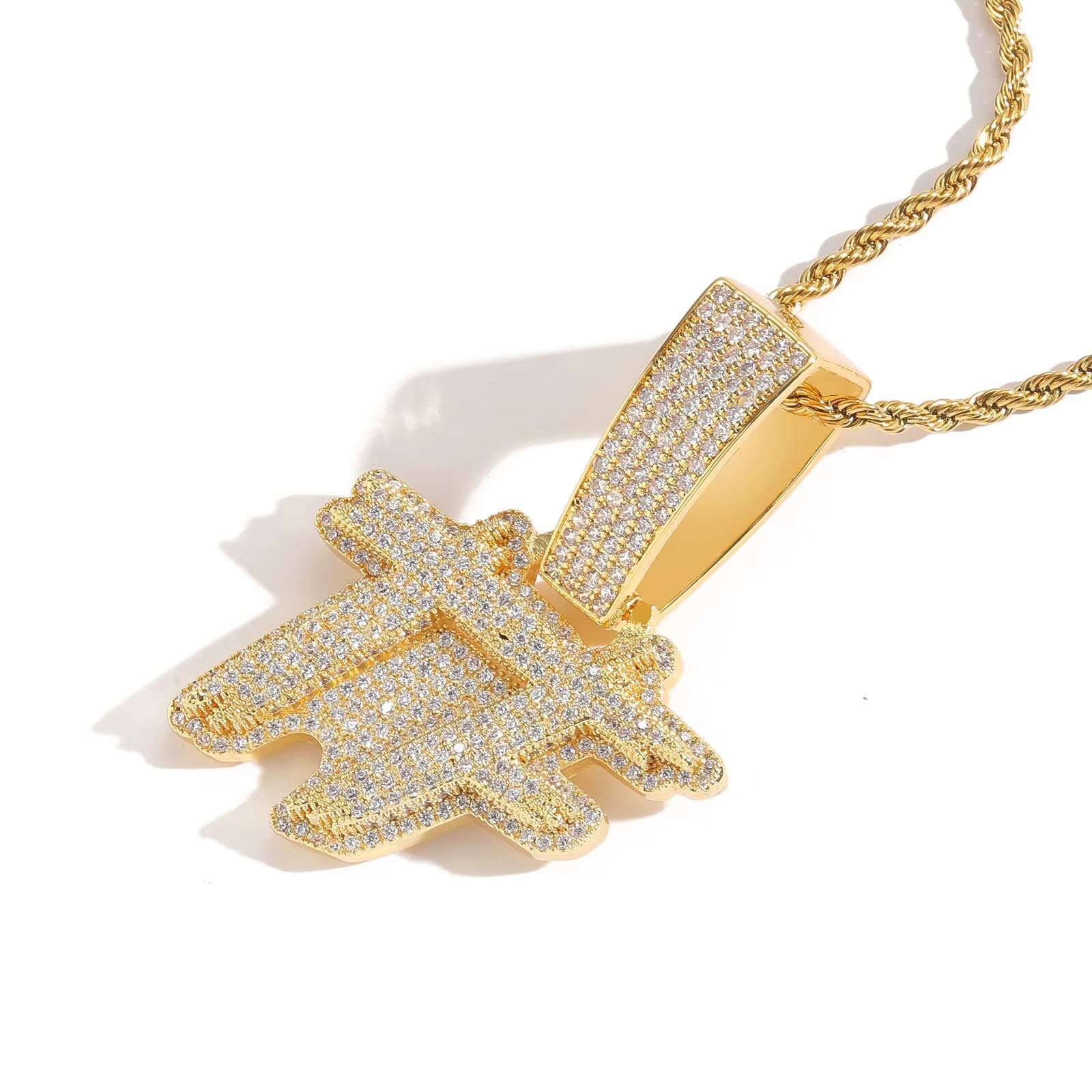 Custom Initial Necklace with CZ Name Letter Iced Out Cuban Chain Personalised Hiphop Religious Style Diamond Zircon Pendant Gift