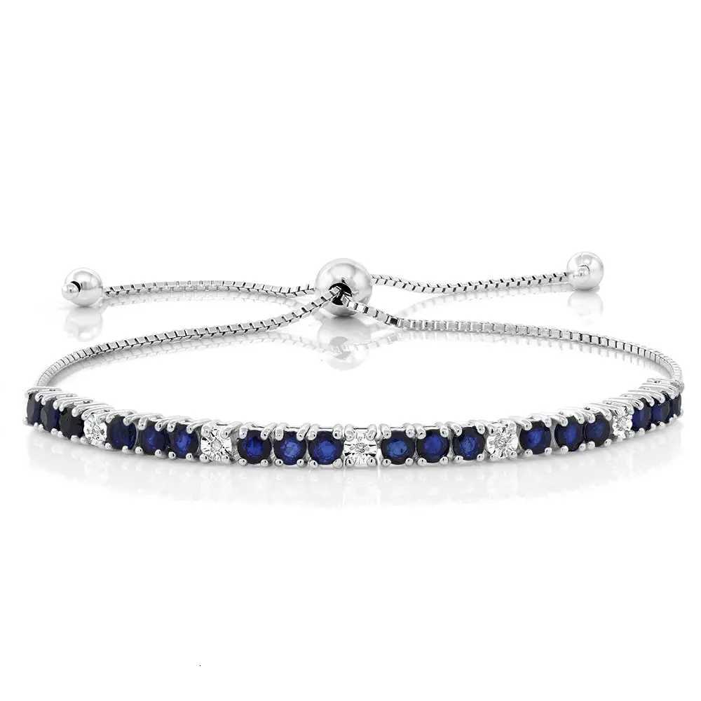 925 Sterling Silver Bracelet With Zircon Blue Crystal Simple Design Bracelet Fine Jewelry Party Valentines Day Gifts For Women W250904
