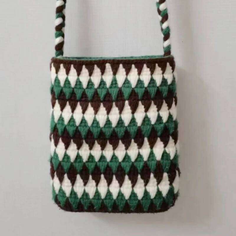 Handwoven exquisite small backpack for outdoor items storage mobile phone key bag, simple and lightweight