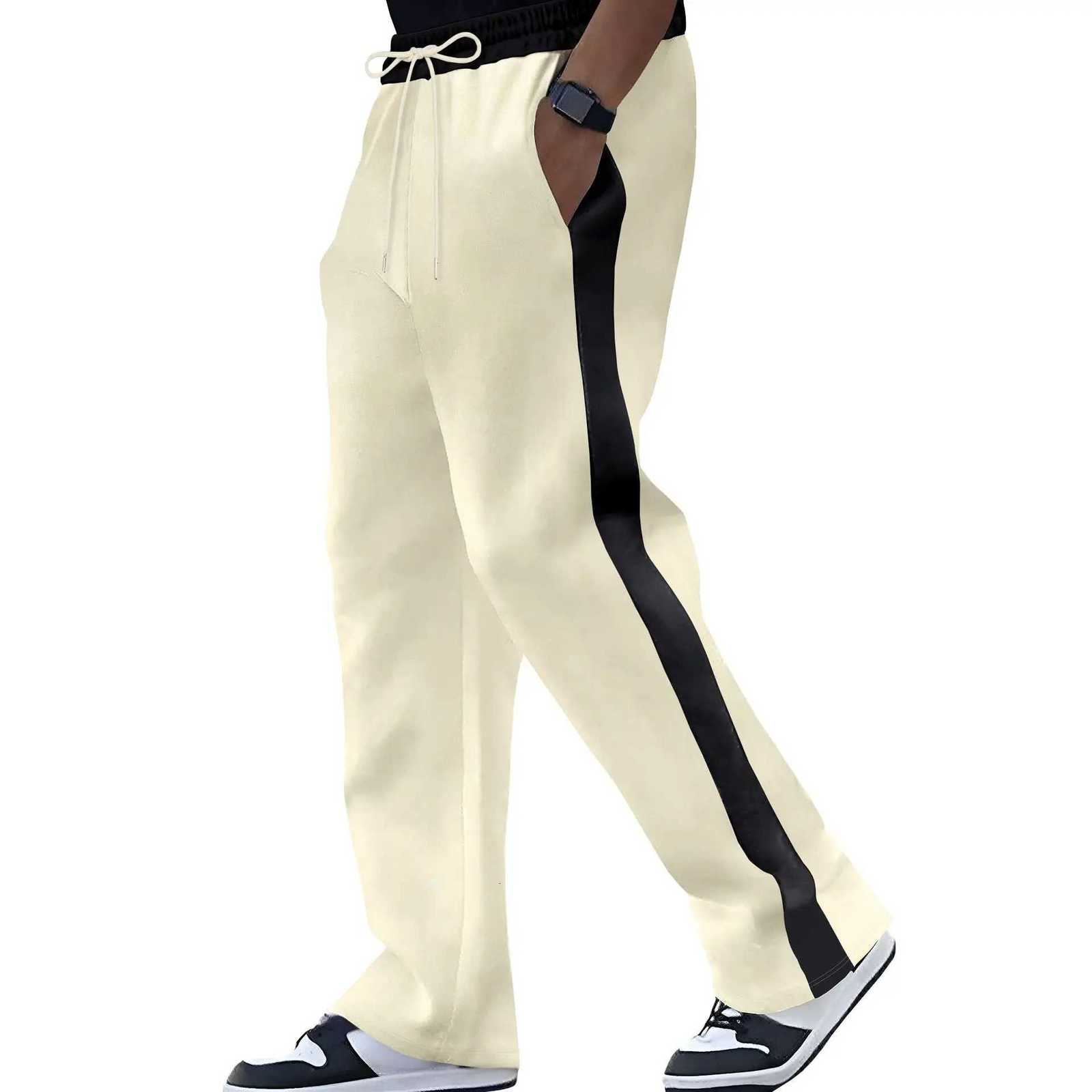 Spring and Autumn of 2025 mens casual pants will be a major release loose colorblocking and sporty straightleg sweatpantsXJ250904