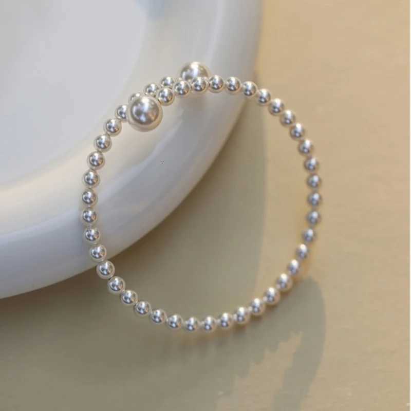 french vintage pearl bracelet simple acrylic ball adjustable cuff bracelet for women fashion jewelry dropshipping W250904