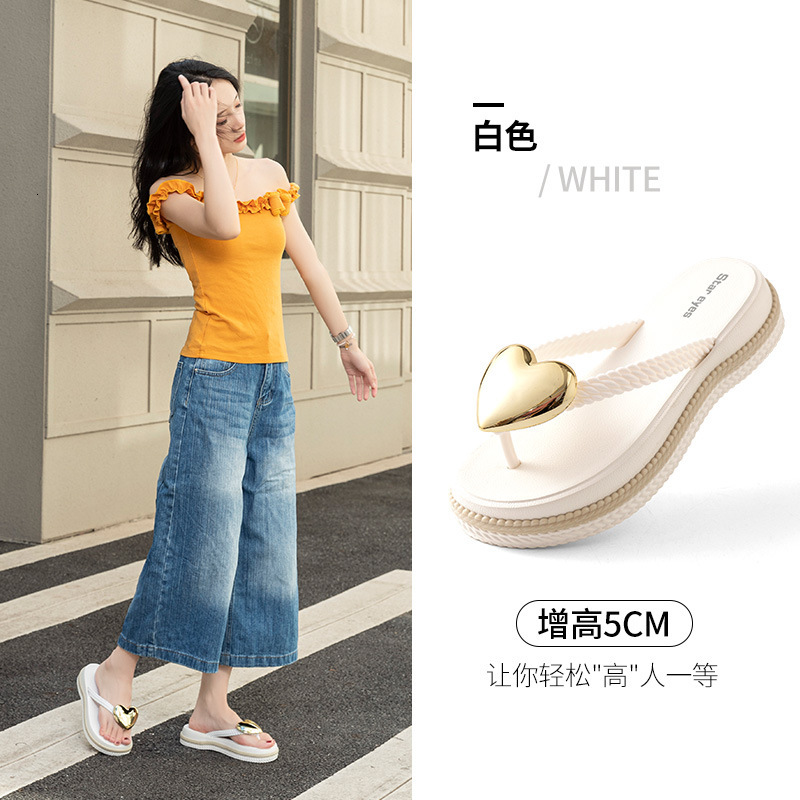 2025 designer's new thick bottom flip flops, fashionable outdoor anti slip multifunctional beach vacation sandals