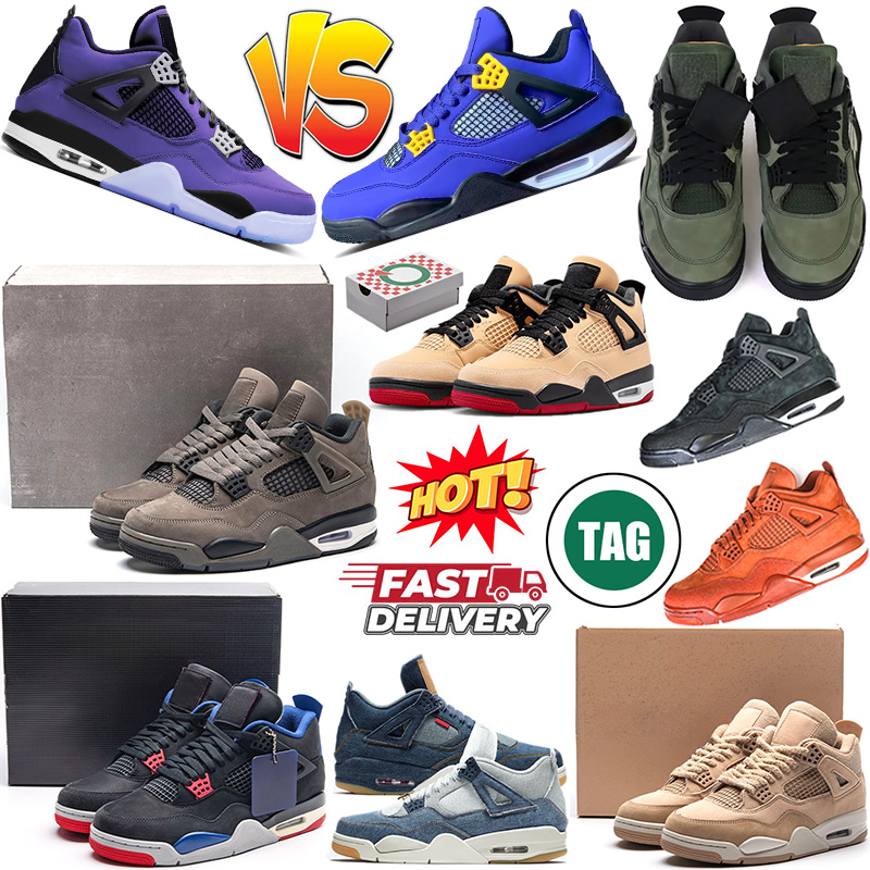 kids shoes Imperial Purple Cave Stone 4 4s Designer Basketball Shoes Women Men Cozy Girl Denim Pizza Undefeated Nigel Sylvester Black Cat Outdoor Sneakers