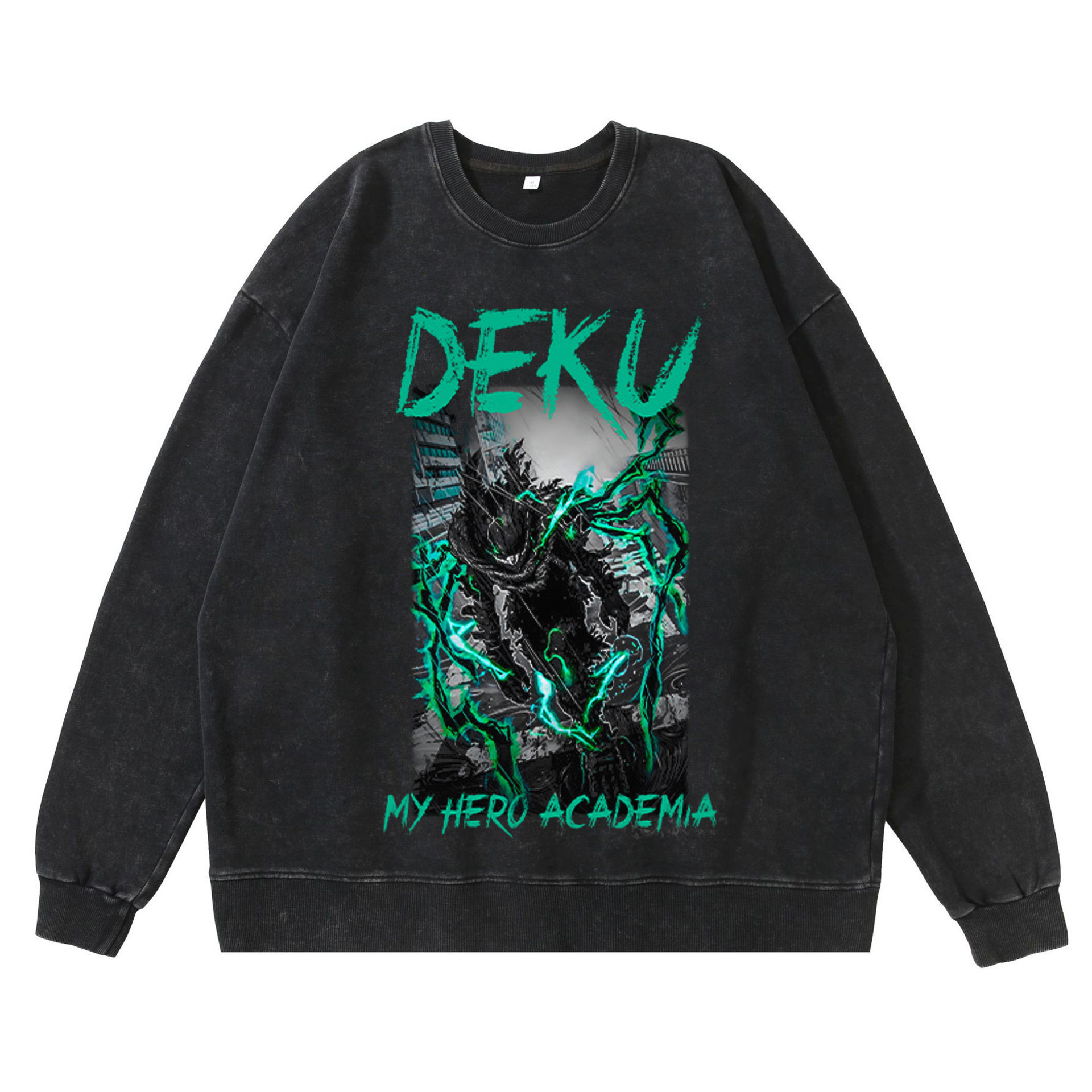 360g Heavyweight Washed Vintage Hoodie Streetwear Hip-Hop Anime My Hero Academia American High-Street Cotton Fall Hoodie - TT8209