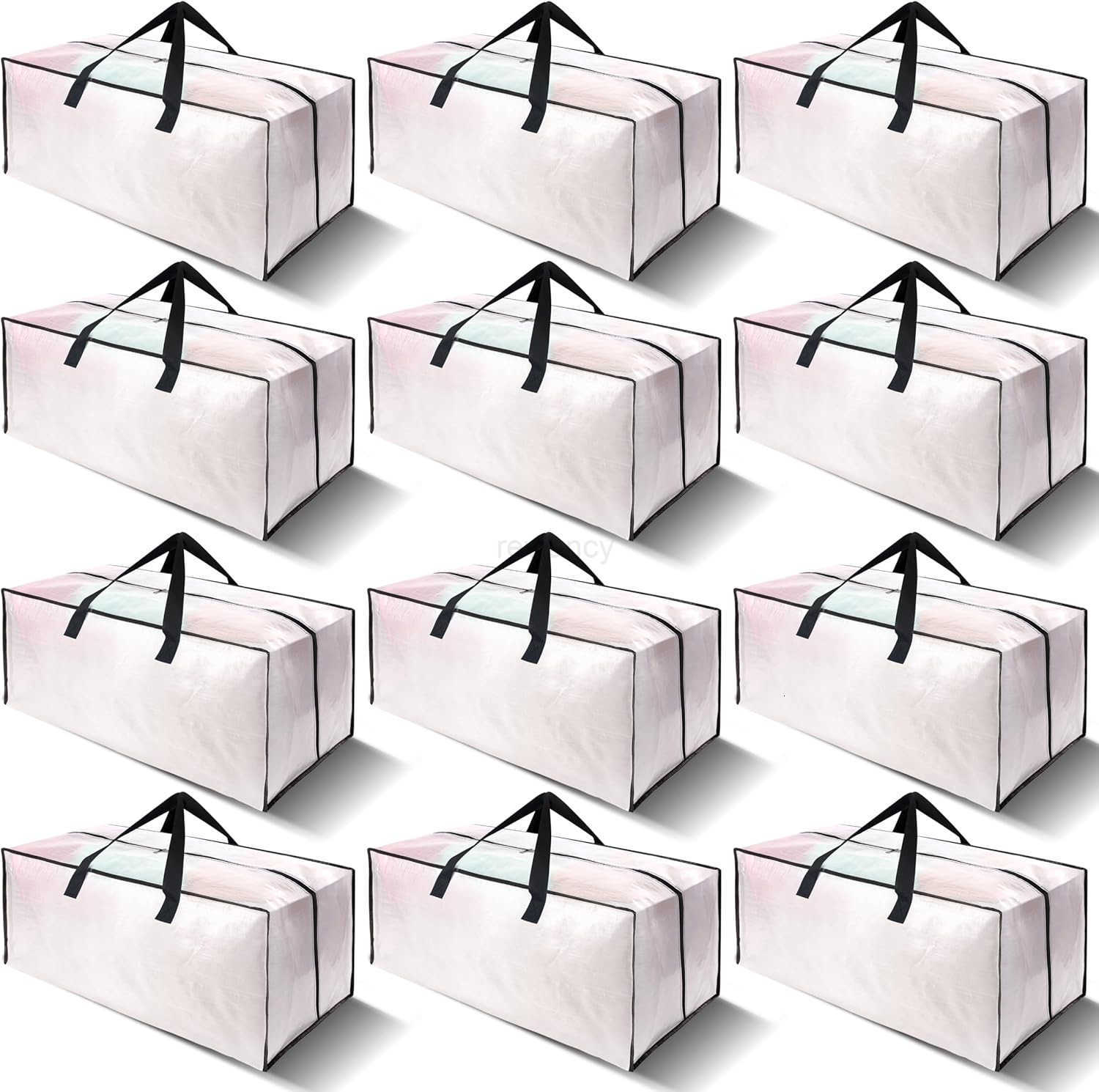 Large Moving Bags WBackpack Straps Strong Handles Zippers Storage Totes For Space Saving Fold Flat Alternative to Box and Bin Set of 6 MulticolorW2509