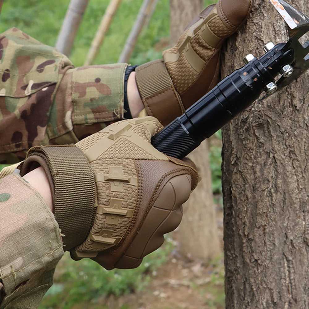 Tactical FullFinger Outdoor GlovesTouch ScreenAntiSlip Abrasion Resistant for HikingCyclingClimbingXJ250904
