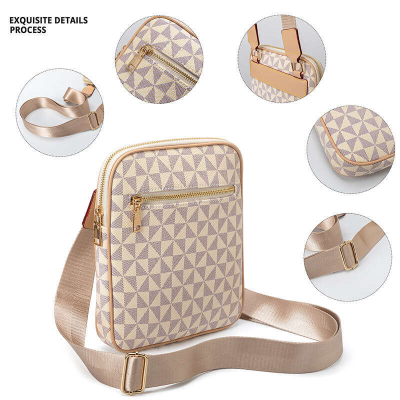 DHessentials Vintage Minimalist Unisex Sling Bag | Luxury Geometric Print Crossbody Bag for Men & Women | Durable PU Leather Daily Use