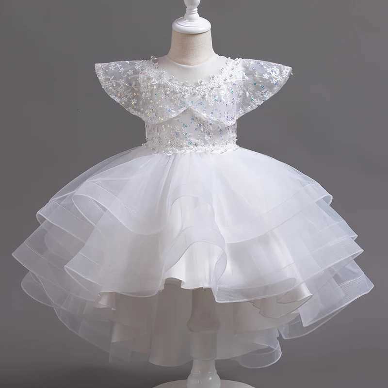 T245 Girls Clothing Princess Dress Girl Wedding Dress Kids Baby Evening Trailing Dress Z250904