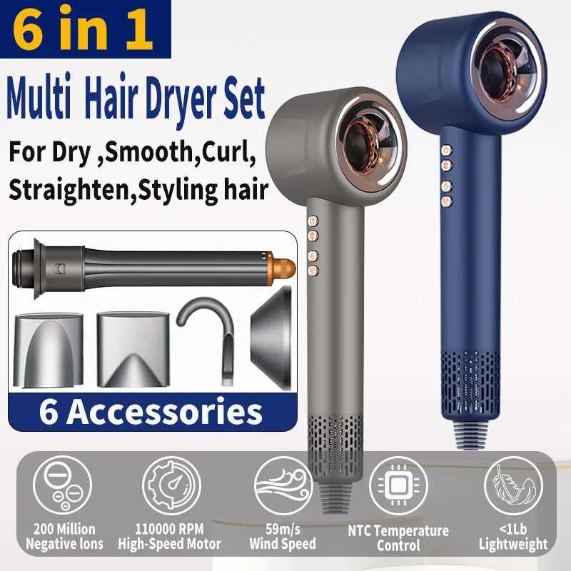 6 IN 1 Hair Dryer Set 220V Fast Drying High Speed Negative Ion Blow Dryer Constant Temperature Hair Care Without Hair DamageW250904