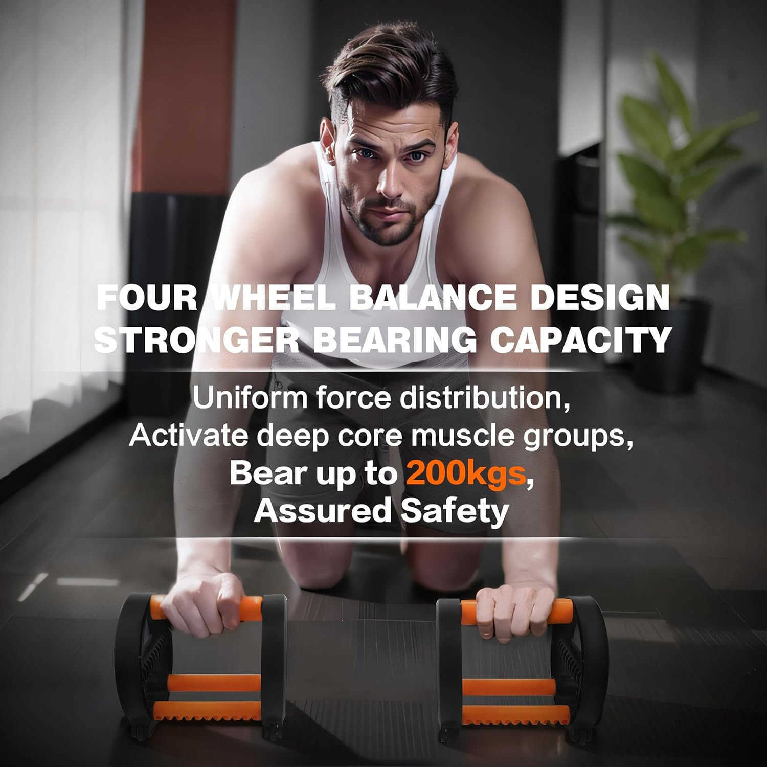 Ab Wheel Roller Kit with PushUp Bar Push Up Wheel for Abs Workout Multifunctional Abdominal Exercise Roller Home Gym Equipment Core Strength Workout A