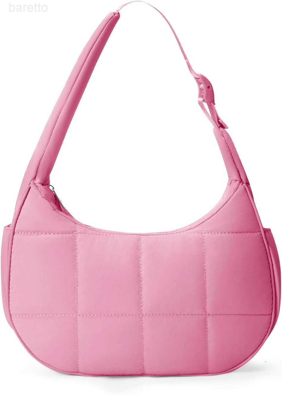 Small Puffer Crescent Shoulder Bag for Women Lightweight WaterResistant Nylon Purse with Adjustable Strap Multiple Pockets M250903