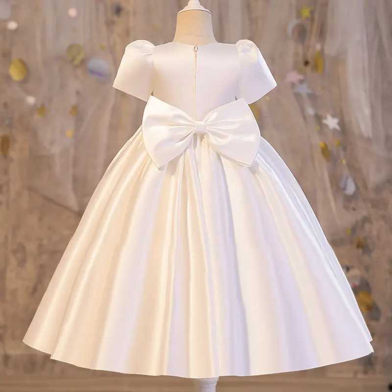 Girls Party Dresses Summer Luxury Elegant Bow Princess Dress Kids Baptism Lace Wedding Vest Birthday Evening Clothes 1-16 Year Z250904