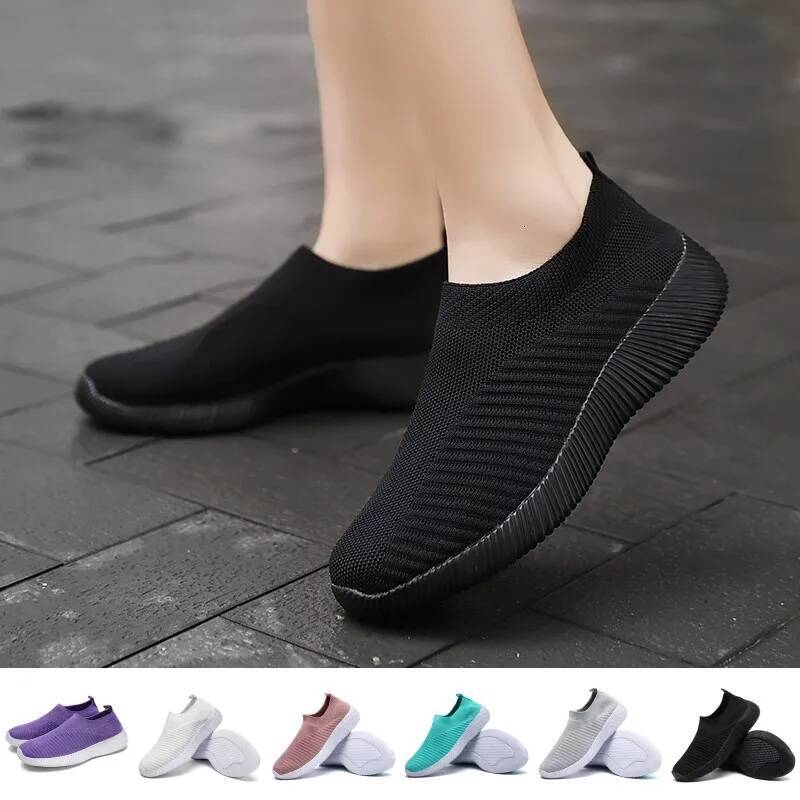 Vulcanized High Quality Sneakers Slip On Flats Shoes Women Loafers Plus Size 43 Walking Flat ddmysaturn