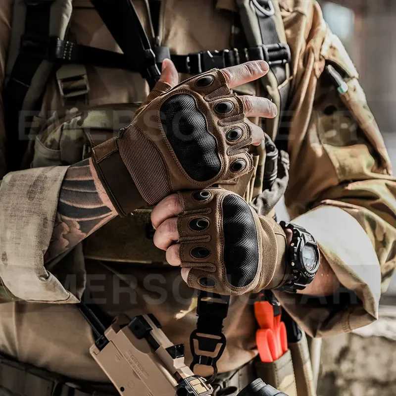 ersongear Half Finger Combat Gloves Hand Protective Gear Tactical Handwear Hunting Cam Outdoor Hiking Training 9348XJ250904