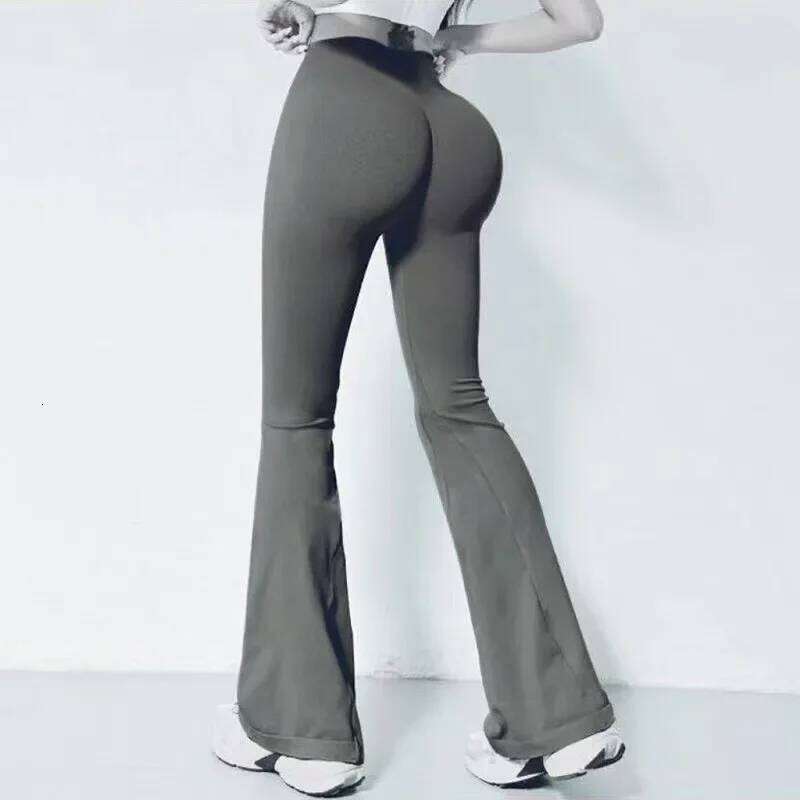 Women's High-Waist Flare Leggings Yoga Gym Fiess Sports Tummy Control Casual Sweat Pants