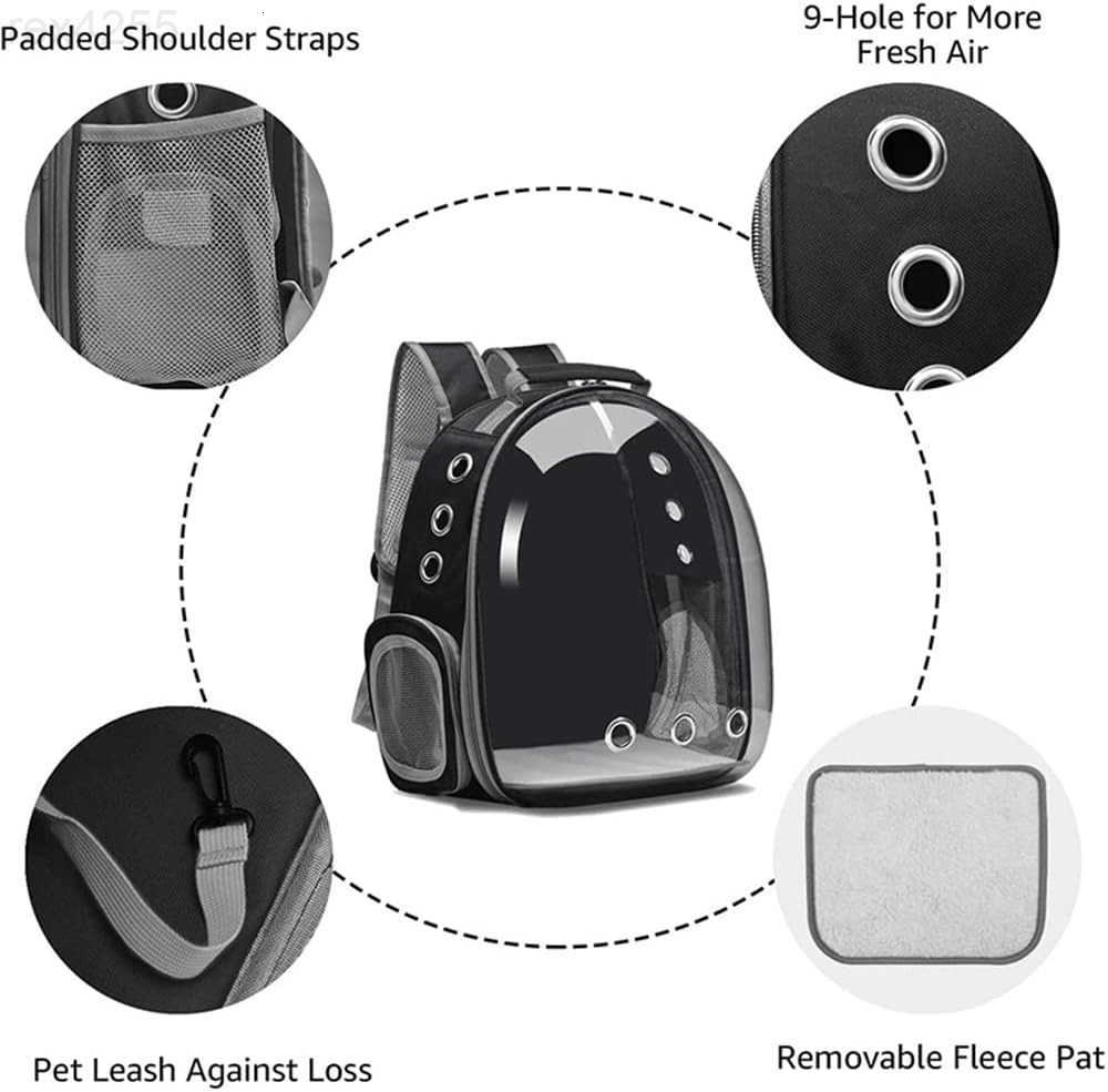 Animal Carrier BackpacksTransparent Space Capsule Bubble Pet Backpack Bag for Small Dogs Cats Airline Approved Travel CarrierW250904