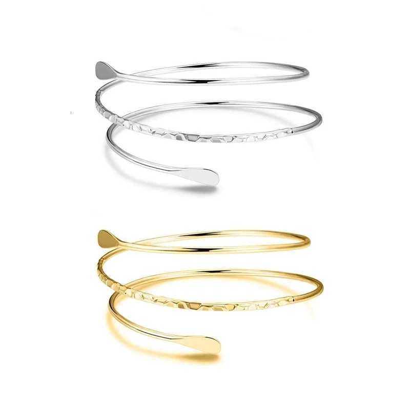 Upper Arm Bracelet Metal Coil Swirl Spiral She Armband Cuff Fashion Simple Arm Bangle Armlet Adjustable for Women GirlXJ250904