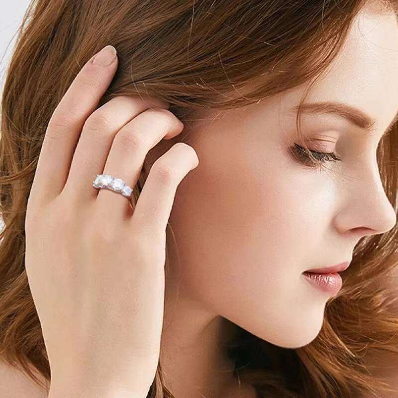 S925 Sterling Silver 36 Moissanite Moissanite FiveStar Ring Classic Fashion HighEnd Luxury Couple Model