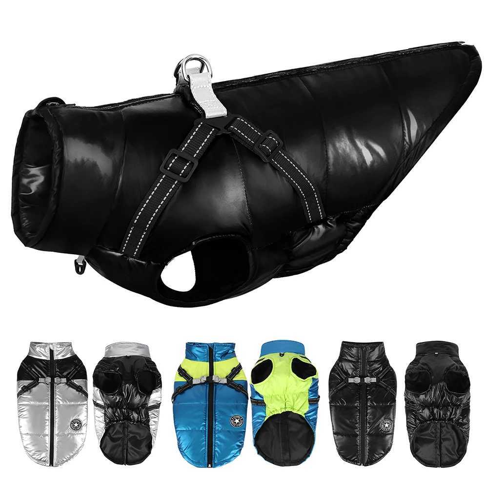 Reflective Warm Winter Dog Clothes Waterproof Dogs Vest For Medium Large Dogs Pet Big Dog et Coat Pet Clothing With Harness W250904