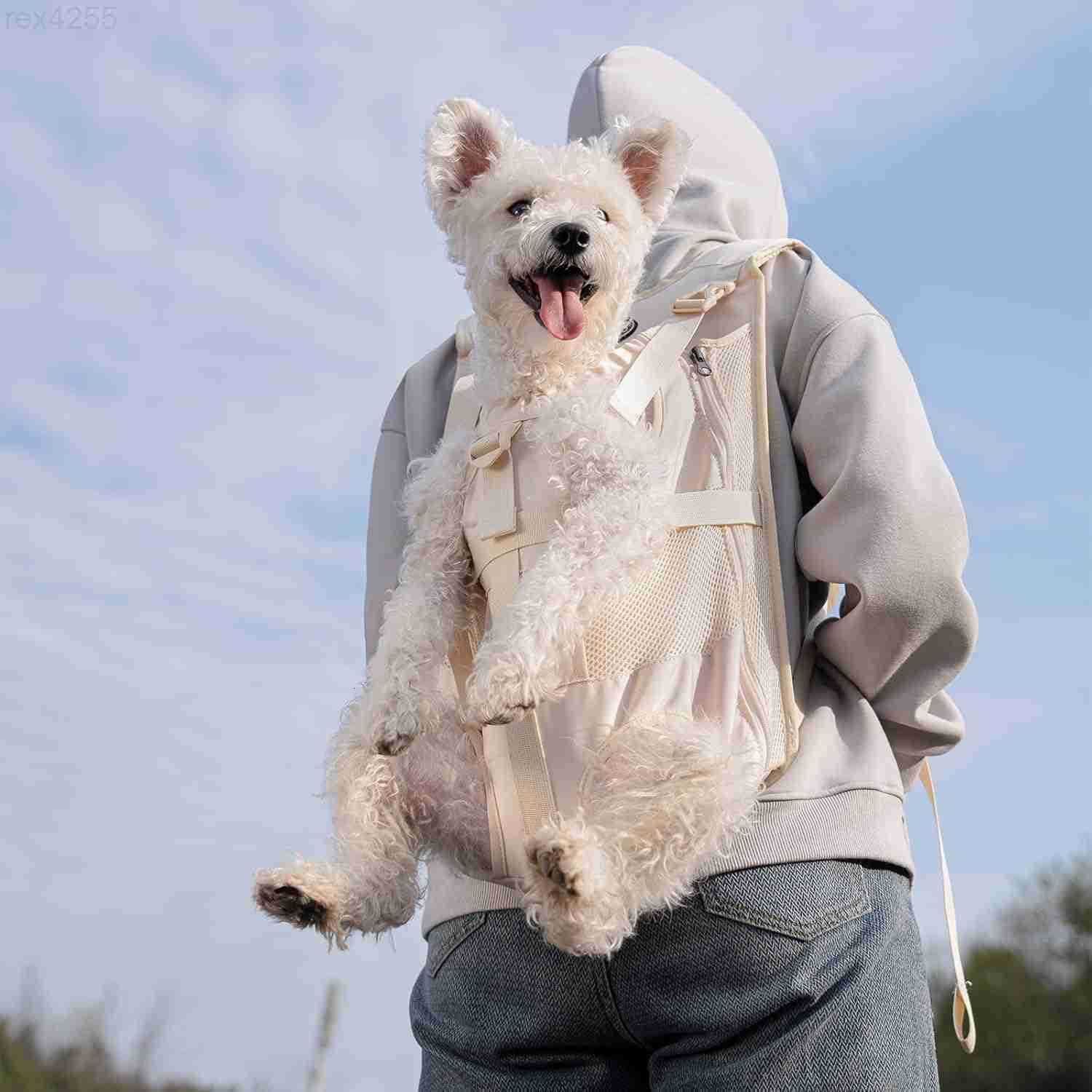 Dog Front Carrier Backpacks for Small Dogs Legs Out Pet Carrier Sling Backpack with Adjustable Padded Ventilated Shoulder Straps EasyFit for Traveling