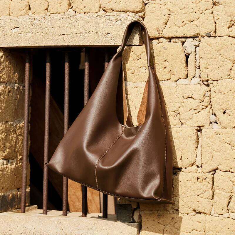 2025 New Tote Large-Capacity Commuter Shoulder Genuine Women's Bag Soft Leather