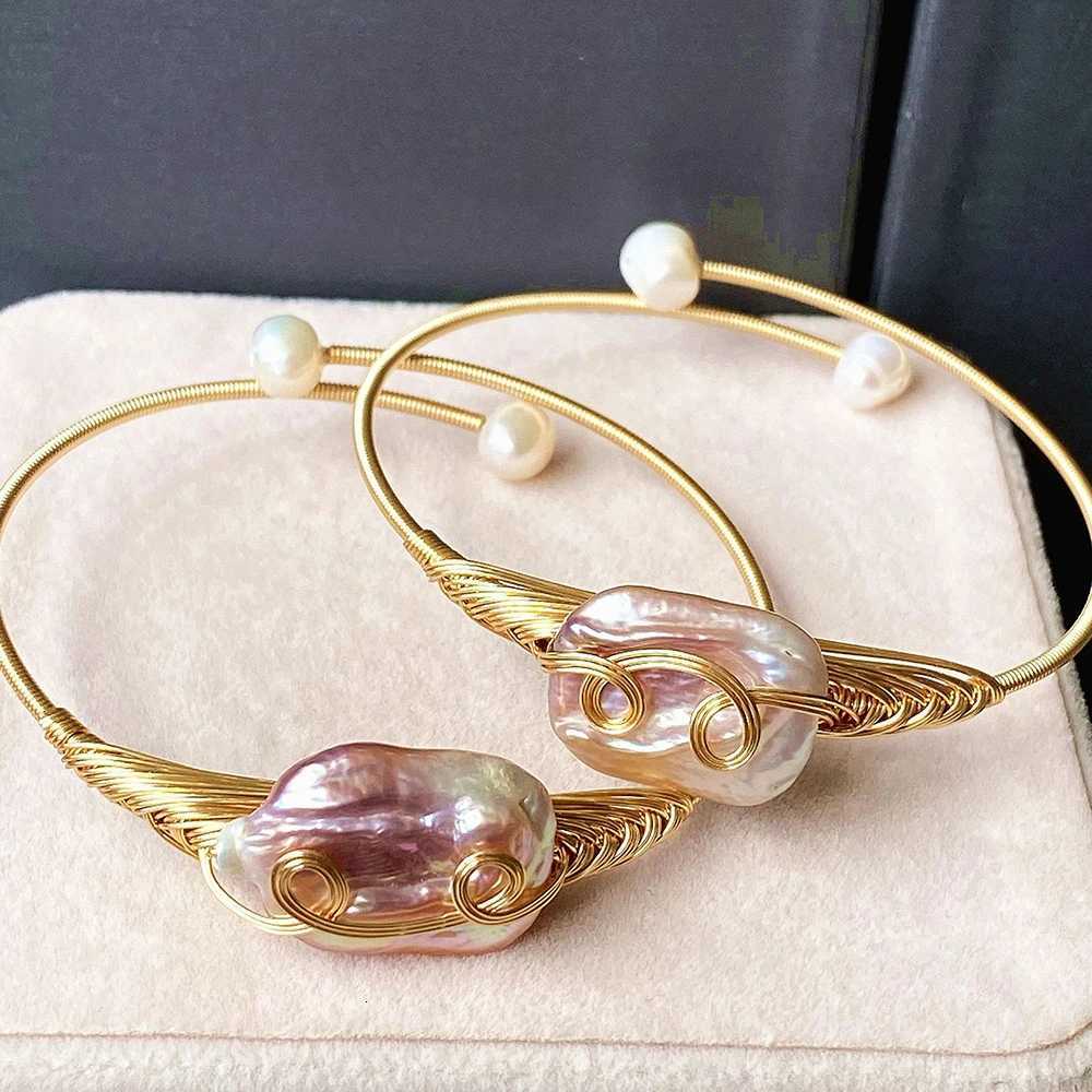 1pc Irregular Baroque Pearl Bracelet for Women Rectangular ishPurple Adjustable Pearl Bracelet Jewelry Gifts Y250904