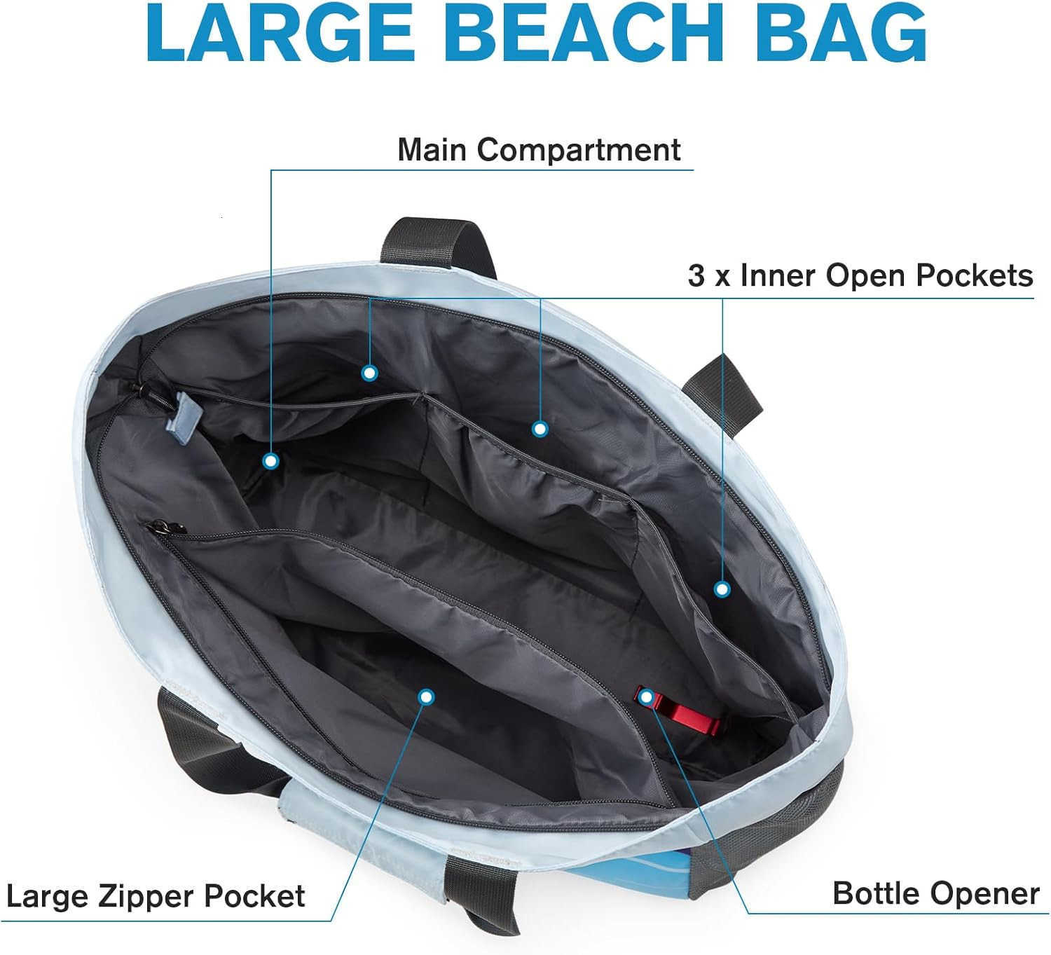 Bag Waterproof Sandproof Beach Tote Bag Large Capacity Foldable for WomenW250904