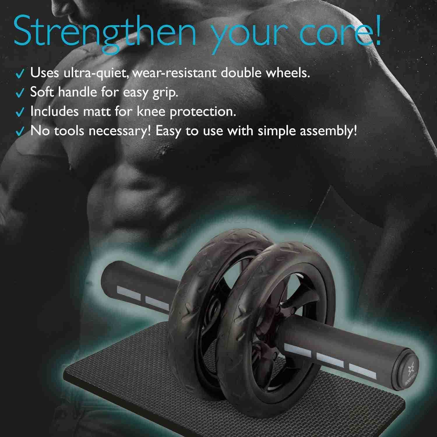 Ab Roller Wheel workout for Abdominal Core Strength training home gym fitness Equipment Exercise Wheel for Men Women W250904