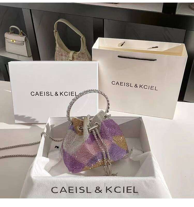 Designer Women's Handbag Crystal Shiny Rhinestones Dia Evening Wedding Party Clutch Purse Shoulder Crossbody Bag