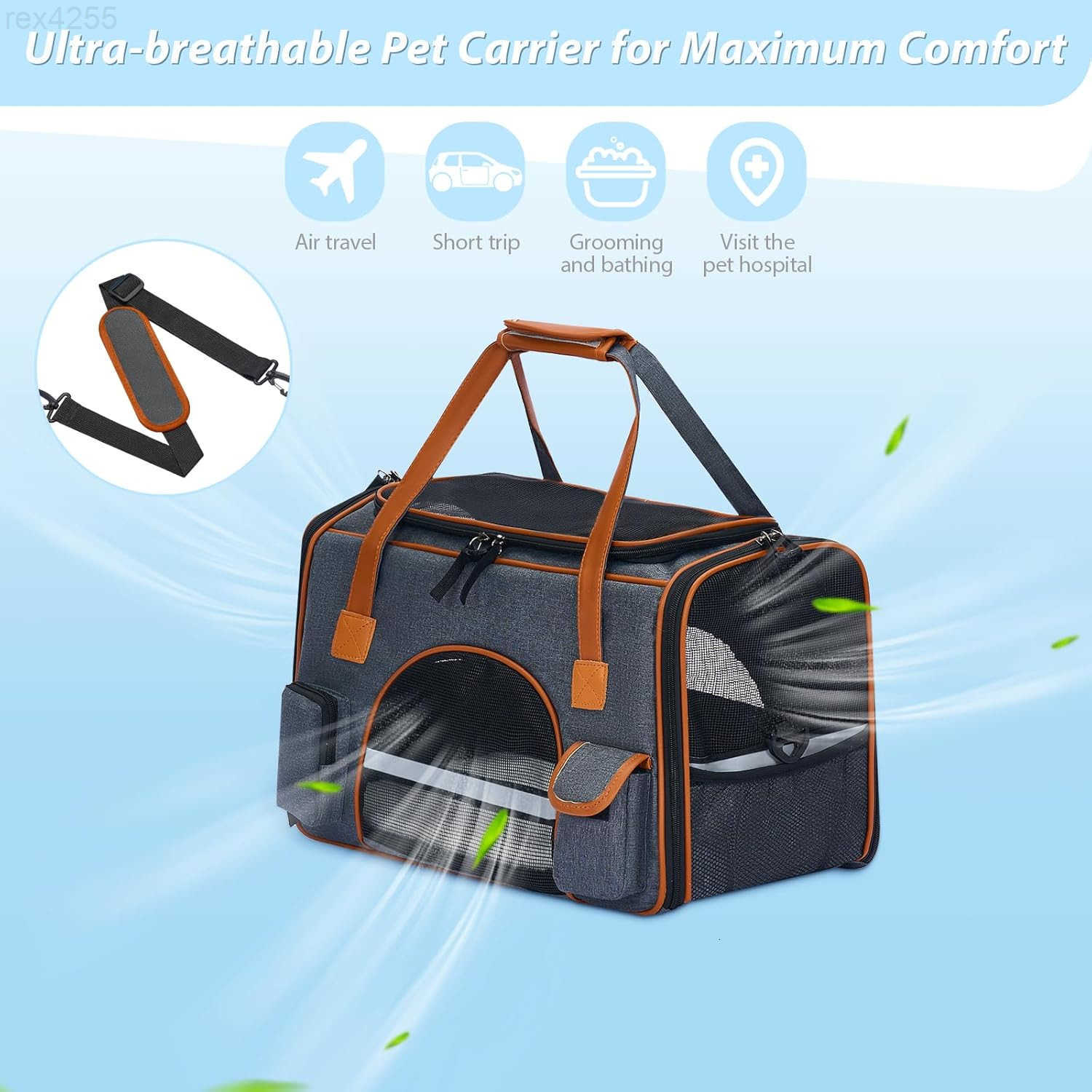 18x11x11 Inches Cat Carrier Fits Pets Up to 17 lbs AntiCollapse Design Multiple Storage Pockets Cat Carrier Soft Ideal for Medium Cats Puppy Rabbits a