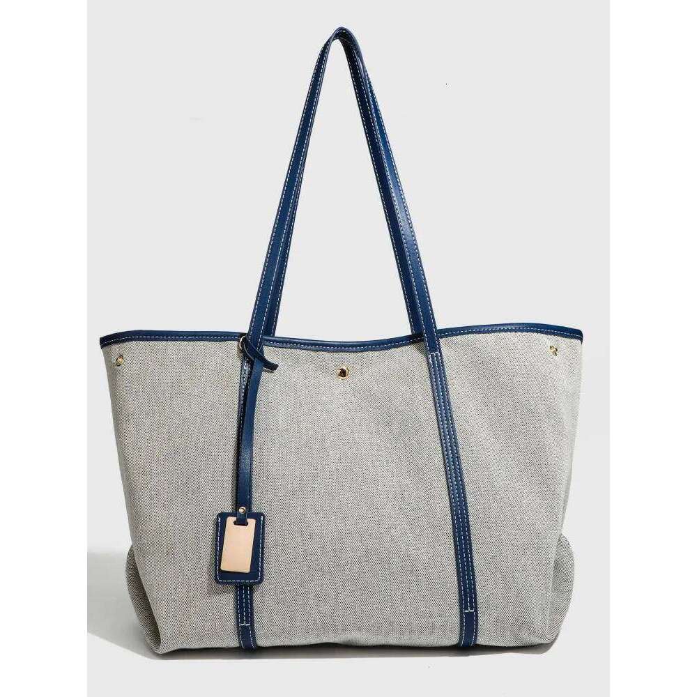 Canvas Leather Handbag Tote For Op And Commuting Women's Casual Single Oulder Bag Pure Color Trend