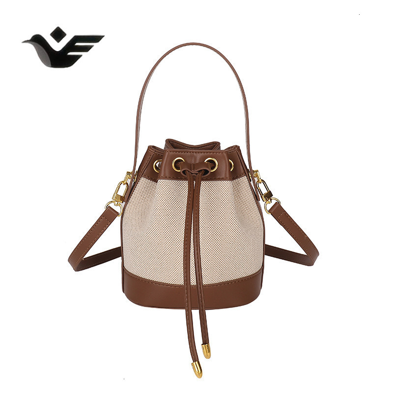 Feiyan Free Shipping New Designer Bag Luxury Shopping Bag Trade Women's Bag Versatile Color-block Women's Bucket Bag Drawstring Closure Sing
