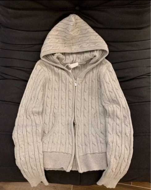 Fashion Vintage American Solid Knitted American Cardigan Harajuku All Match Punk Jumpers Y2k Aesthetic Spring Autumn Clothes S250904