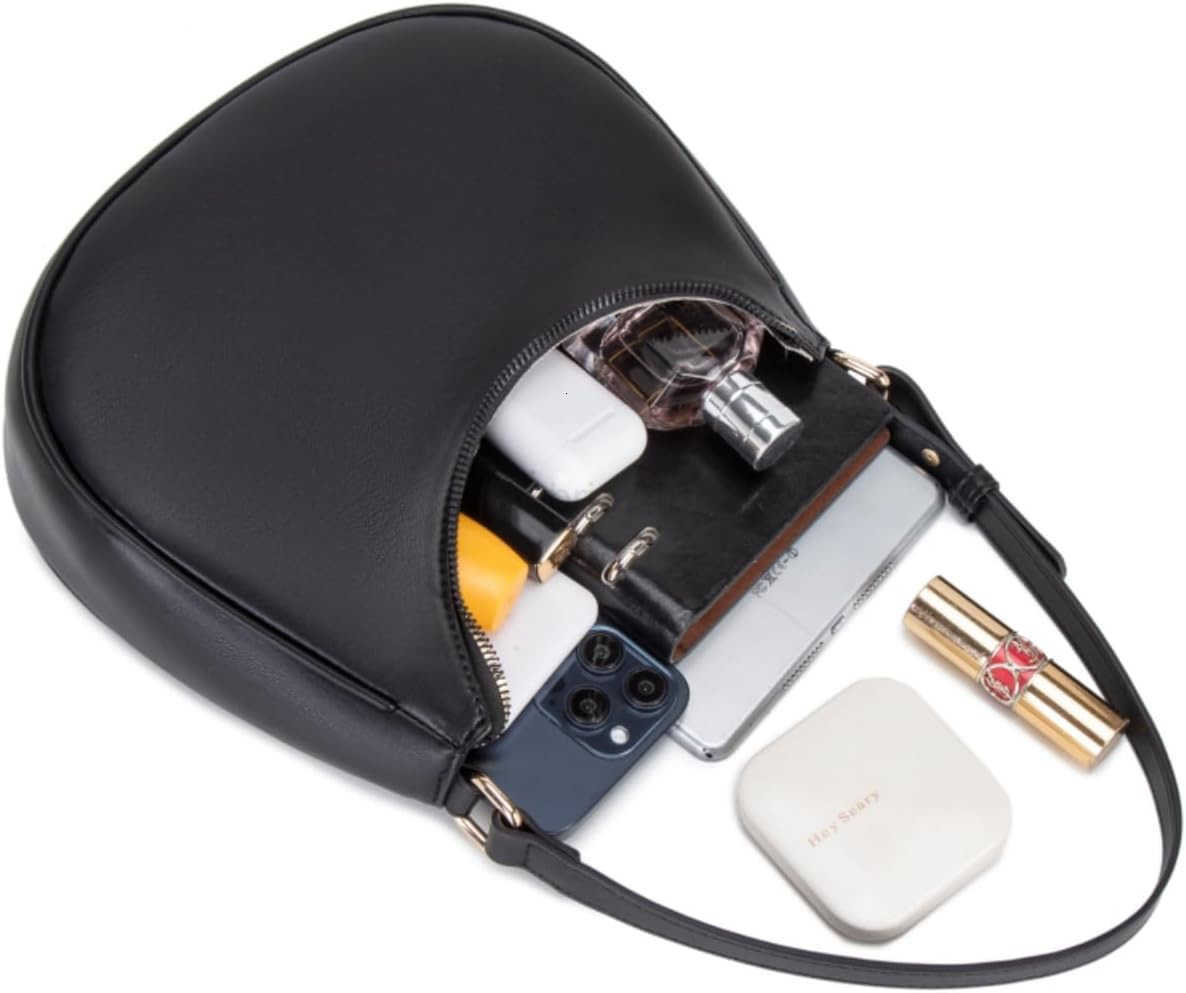 Crescent Shoulder Bags for Women Cute Hobo Tote Handbag Under the Arm Purses Mini Clutch Purse with Zipper Closure M250904