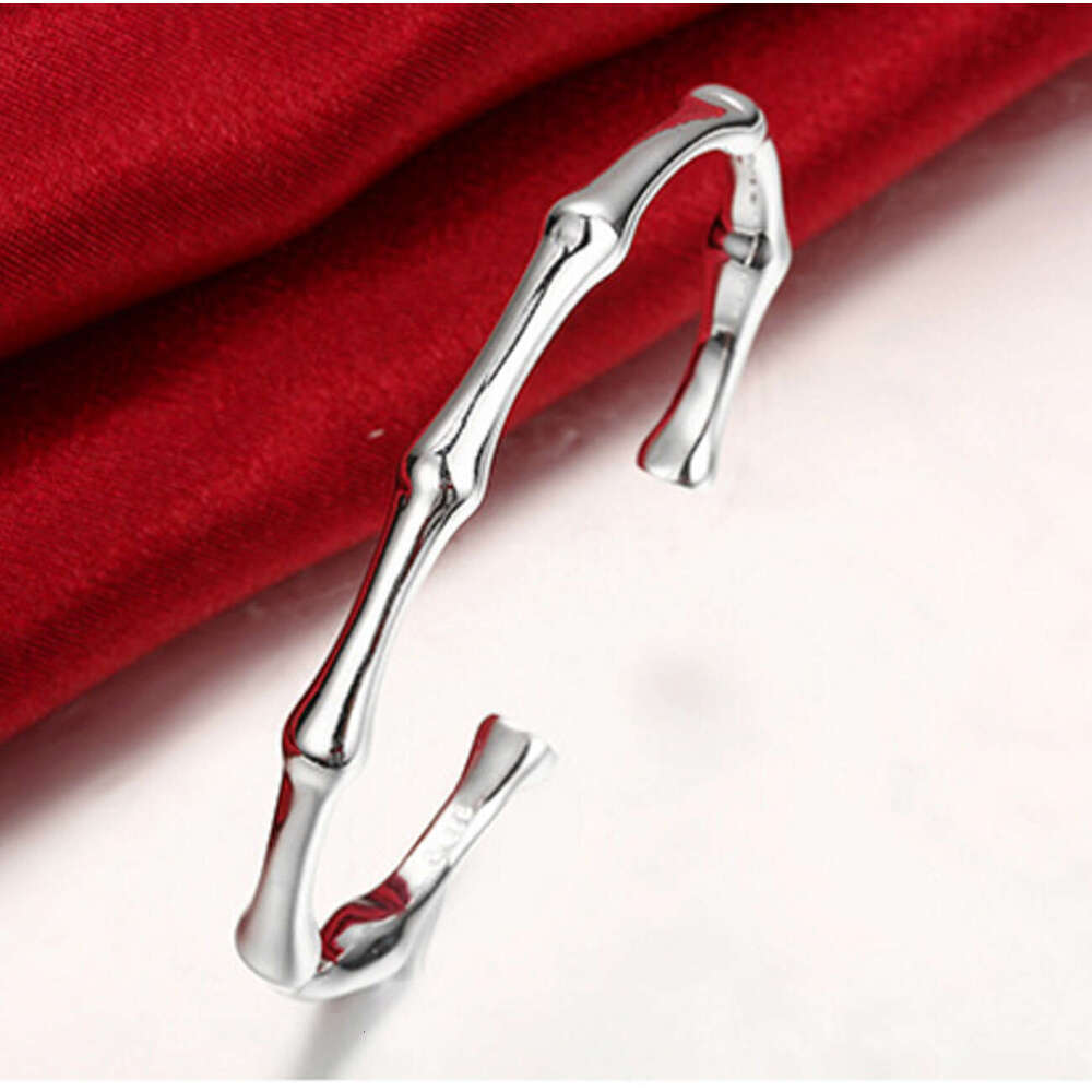 Korean Style Minimalist Bamboo Open for Women Fashion Trend Smooth Solid Adjustable Personality Bracelet Jewelry